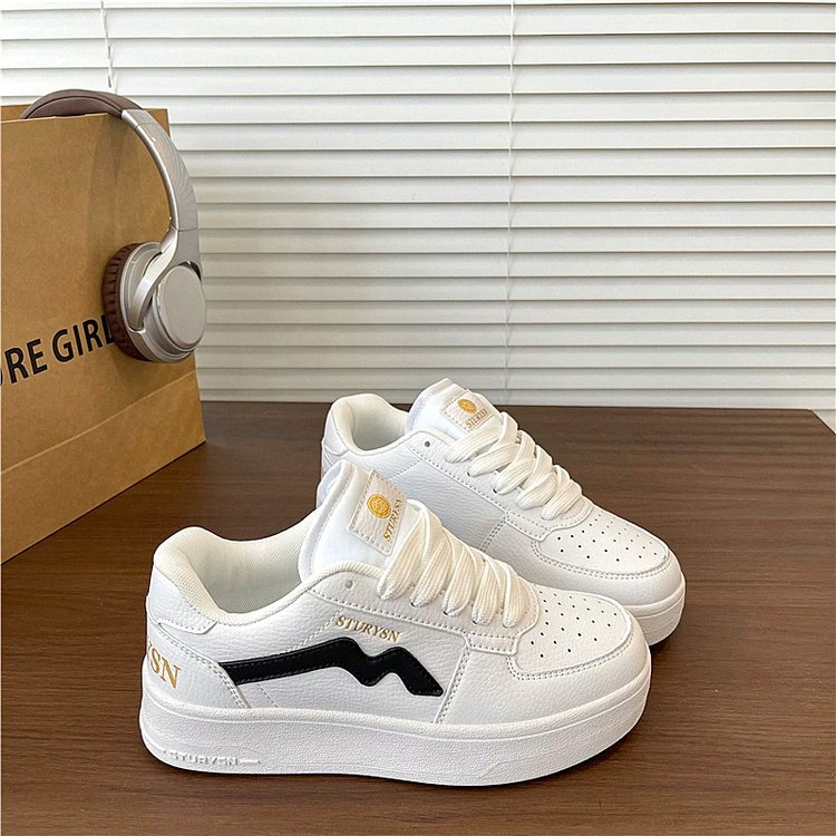 Fashionable, Trendy, Comfortable, Casual, Thick Soled, Versatile, Classic White Shoes For Women, Instagram Street Photography, American Retro Skateboarding Shoes, Summer alternate view