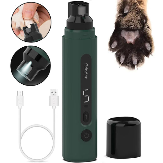 Rechargeable Pet Nail Grinder – Quiet 5-Speed Grooming Tool