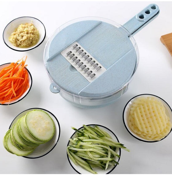 8-in-1 Mandoline Vegetable Slicer with Bowl & Strainer