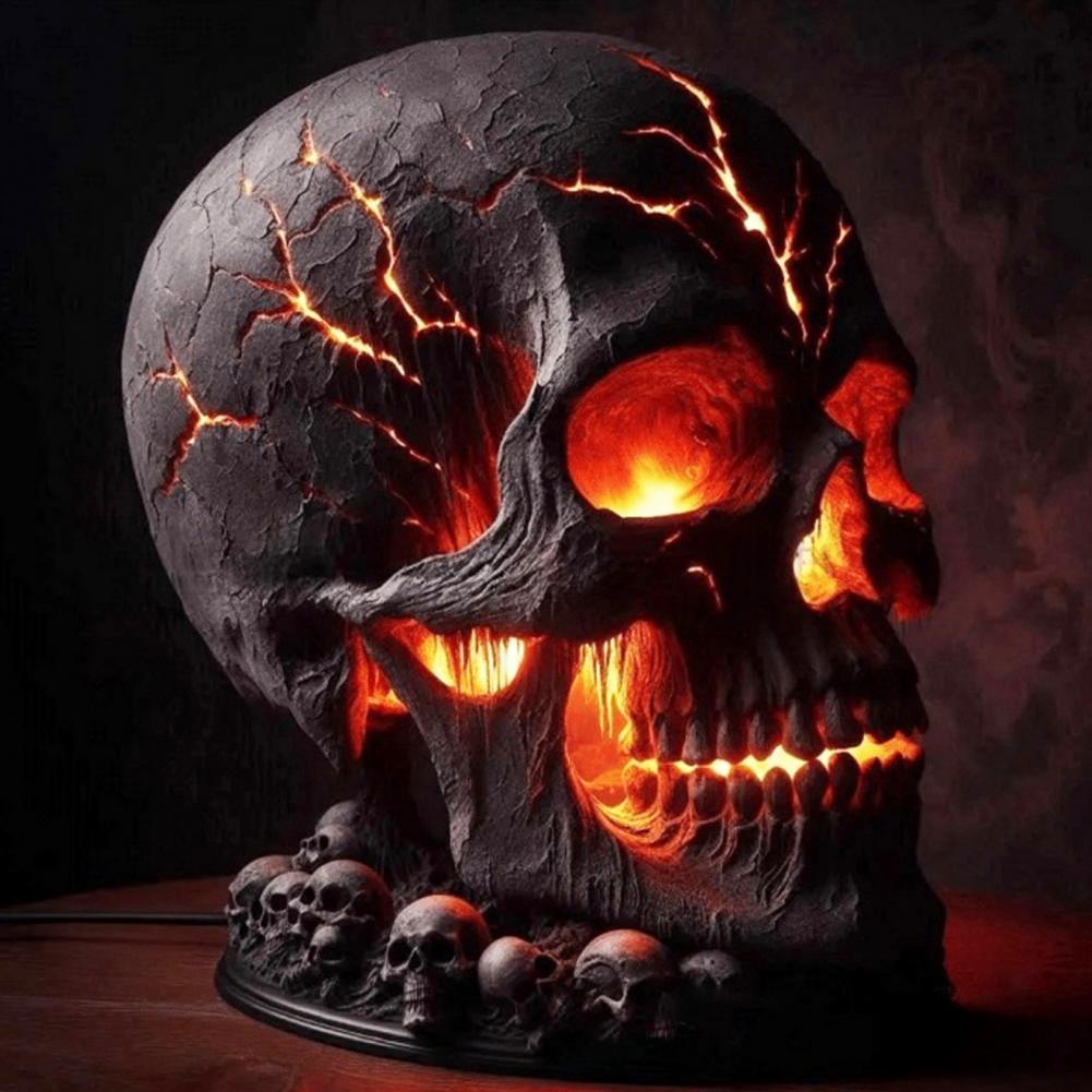 Halloween Lava Stone Skull LED Lamp