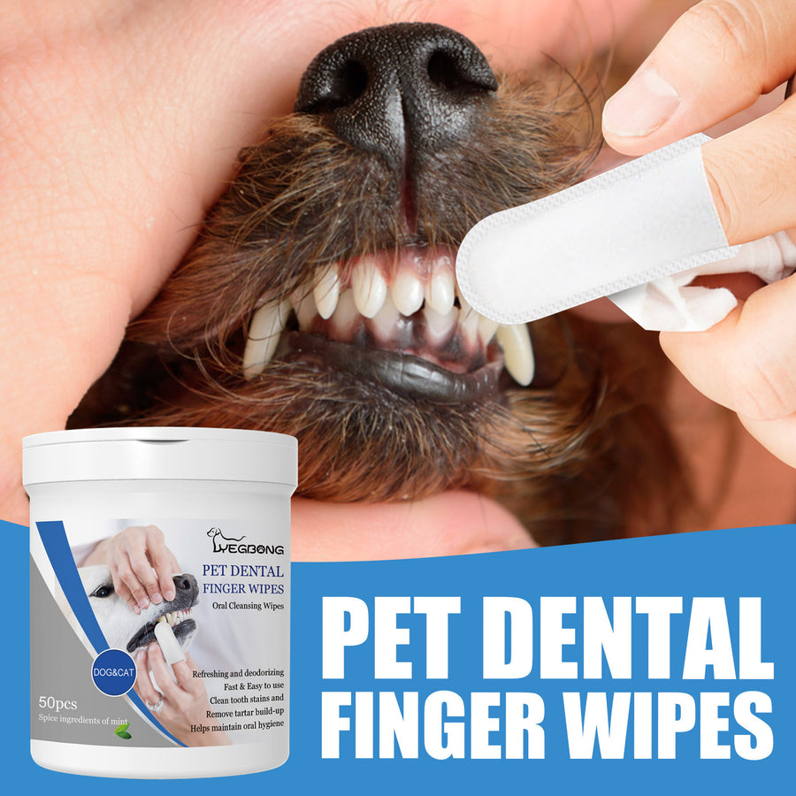 Pet Dental Finger Wipes – Teeth Cleaning & Oral Care