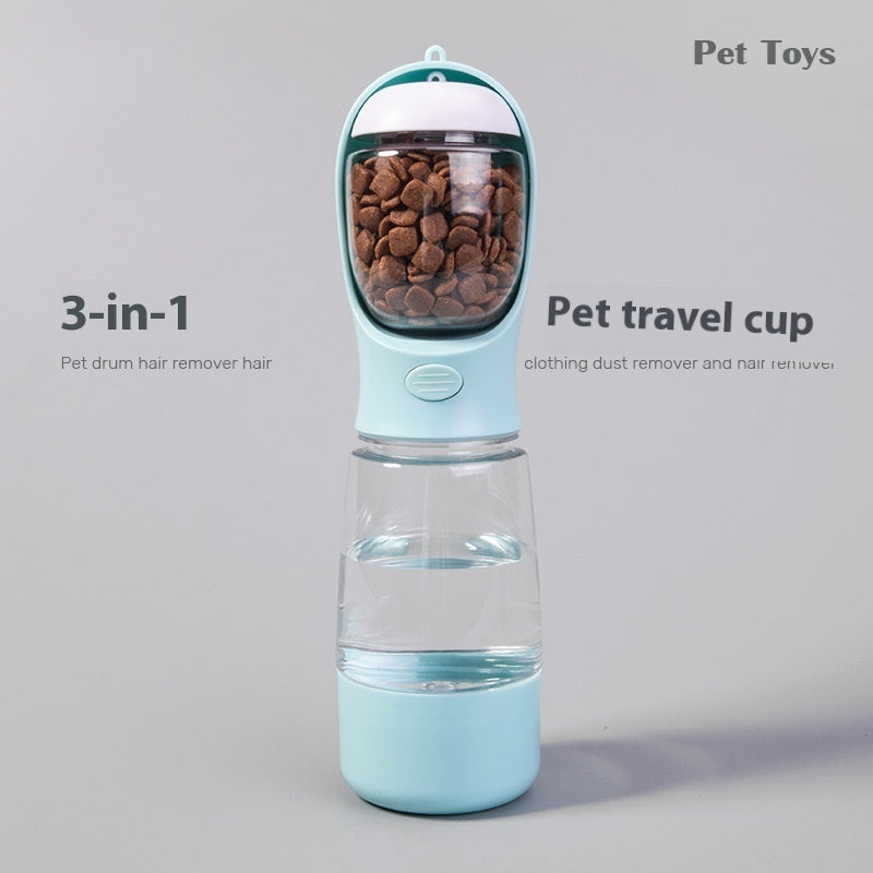 3-in-1 Portable Dog Water Bottle – Food & Waste Bag Dispenser