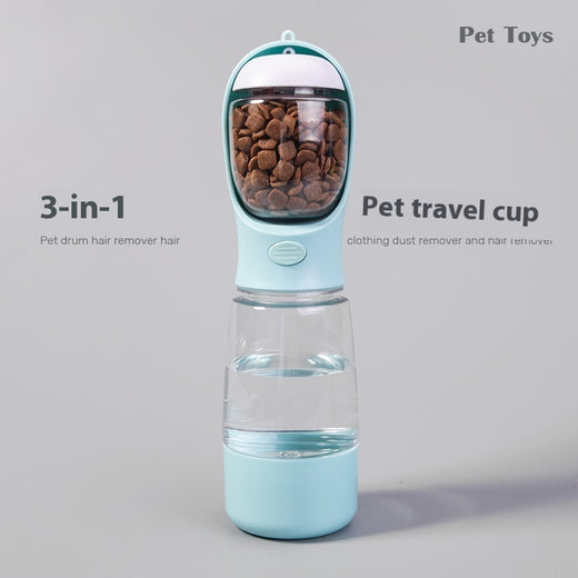 3-in-1 Portable Dog Water Bottle – Food & Waste Bag Dispenser